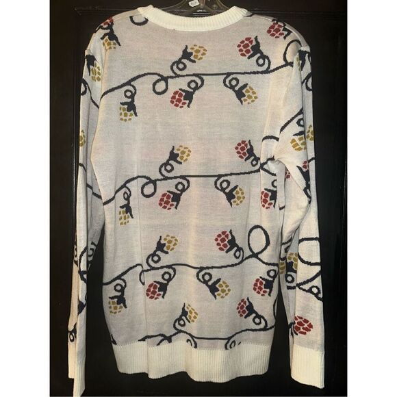 OFFICIAL 2023 MILLER LITE MEN'S UGLY CHRISTMAS HOLIDAY HOP-LIGHTS SWEATER size M - Picture 2 of 5